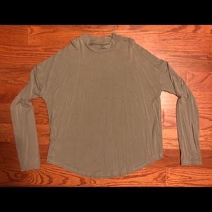 Sage Green, High Neck, Long Sleeve Blouse